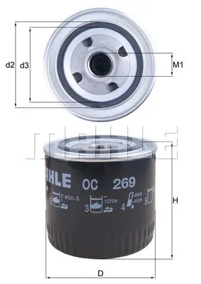 маслен филтър MAHLE               