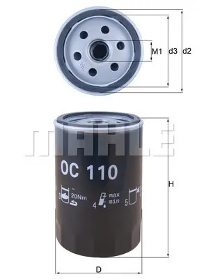 маслен филтър MAHLE               