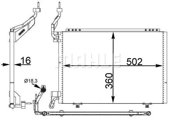 кондензатор, климатизация MAHLE               