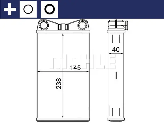 Радиатор за парно за AUDI A4 кабриолет (8H7, B6, 8HE, B7) 2.4 AH 7 000S MAHLE               