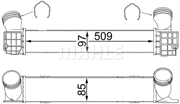 интеркулер (охладител за въздуха на турбината) MAHLE               