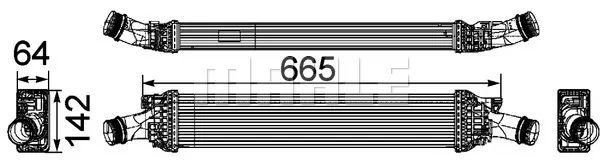 интеркулер (охладител за въздуха на турбината) MAHLE               