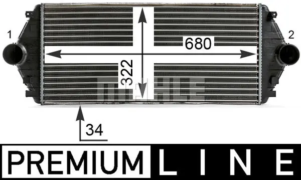 интеркулер (охладител за въздуха на турбината) MAHLE               