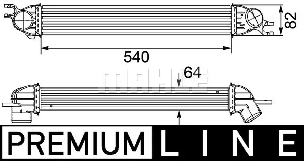 интеркулер (охладител за въздуха на турбината) MAHLE               