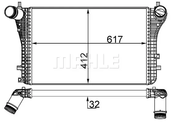 интеркулер (охладител за въздуха на турбината) MAHLE               