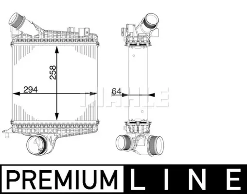 интеркулер (охладител за въздуха на турбината) MAHLE               