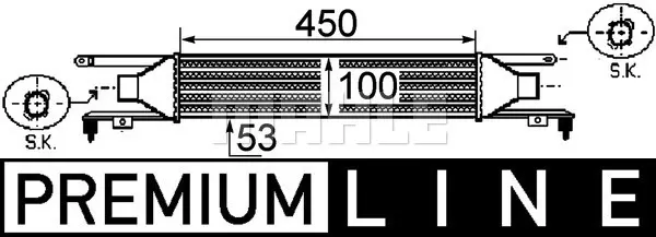 интеркулер (охладител за въздуха на турбината) MAHLE               