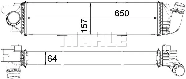 интеркулер (охладител за въздуха на турбината) MAHLE               