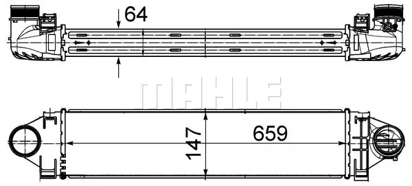 интеркулер (охладител за въздуха на турбината) MAHLE               
