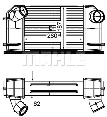 интеркулер (охладител за въздуха на турбината) MAHLE               