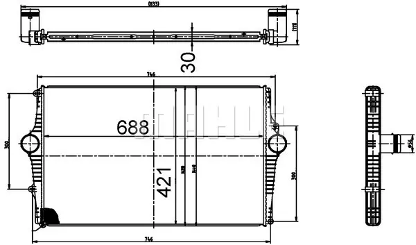 интеркулер (охладител за въздуха на турбината) MAHLE               
