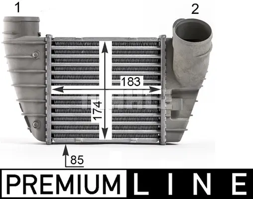 интеркулер (охладител за въздуха на турбината) MAHLE               