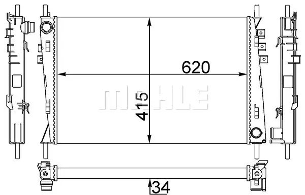 радиатор, охлаждане на двигателя MAHLE               