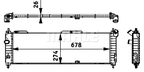 радиатор, охлаждане на двигателя MAHLE               