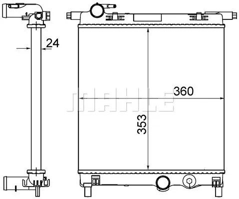 радиатор, охлаждане на двигателя MAHLE               