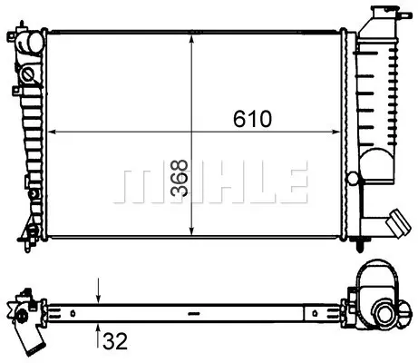 радиатор, охлаждане на двигателя MAHLE               