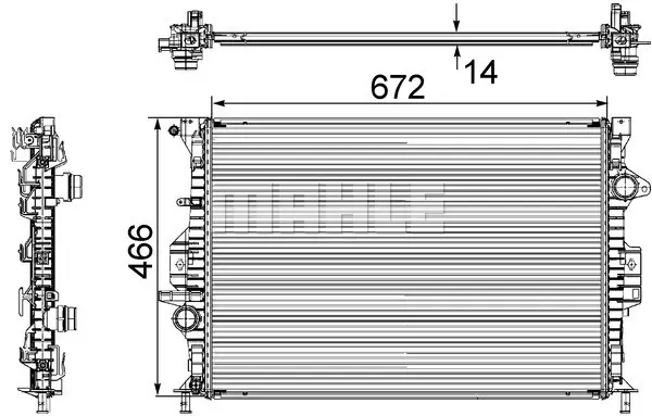 радиатор, охлаждане на двигателя MAHLE               