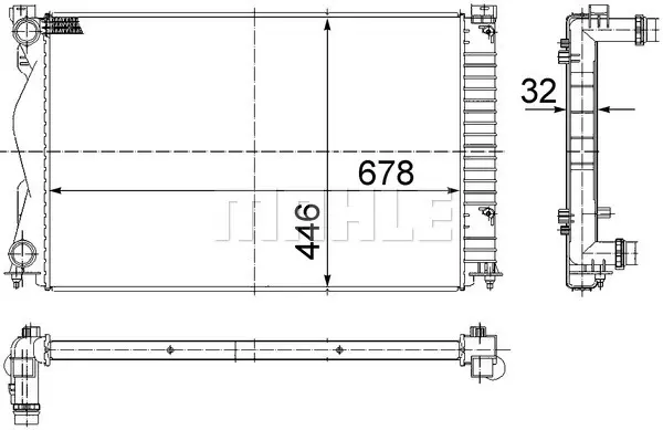радиатор, охлаждане на двигателя MAHLE               
