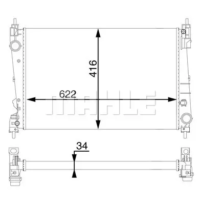 радиатор, охлаждане на двигателя MAHLE               