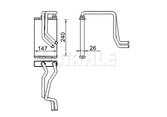 топлообменник, отопление на вътрешното пространство MAHLE               