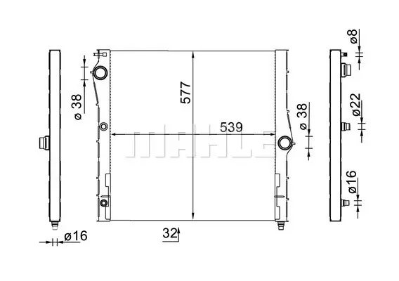 радиатор, охлаждане на двигателя MAHLE               