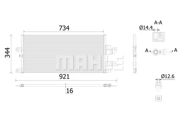 кондензатор, климатизация MAHLE               