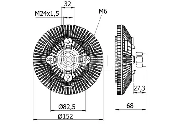 съединител, вентилатор на радиатора MAHLE               