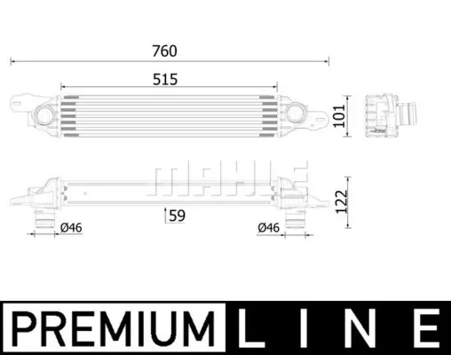 интеркулер (охладител за въздуха на турбината) MAHLE               