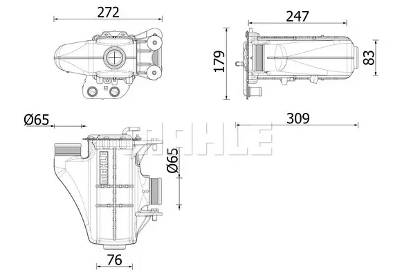 интеркулер (охладител за въздуха на турбината) MAHLE               