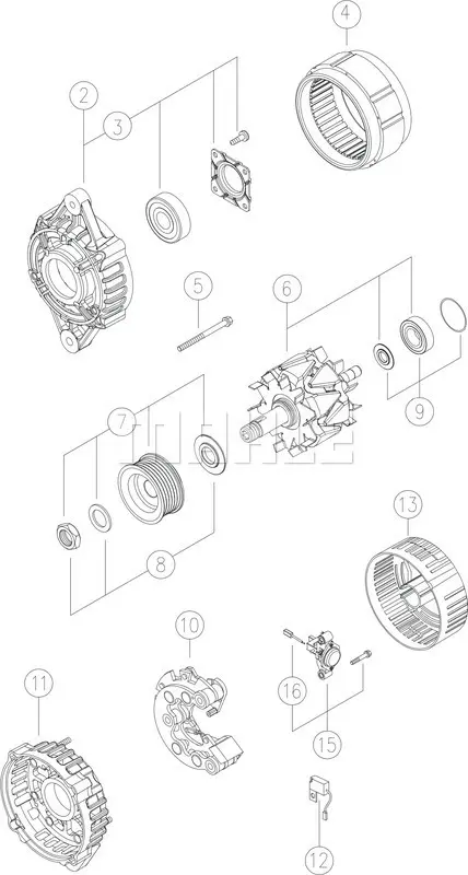Алтернатор / генератор за Volkswagen PASSAT Variant (3B5) 2.3 VR5 MG 381 MAHLE               