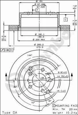 спирачен диск BRECO               