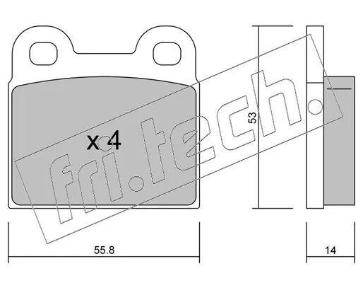 комплект спирачно феродо, дискови спирачки fri.tech.           