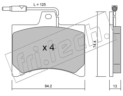 комплект спирачно феродо, дискови спирачки fri.tech.           