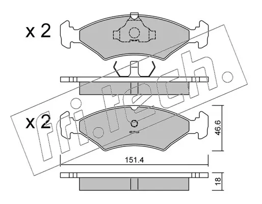 комплект спирачно феродо, дискови спирачки fri.tech.           