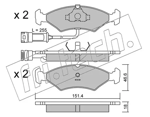 комплект спирачно феродо, дискови спирачки fri.tech.           