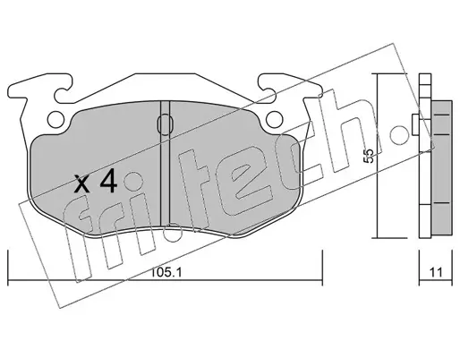комплект спирачно феродо, дискови спирачки fri.tech.           