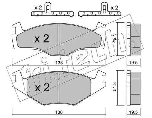 комплект спирачно феродо, дискови спирачки fri.tech.           