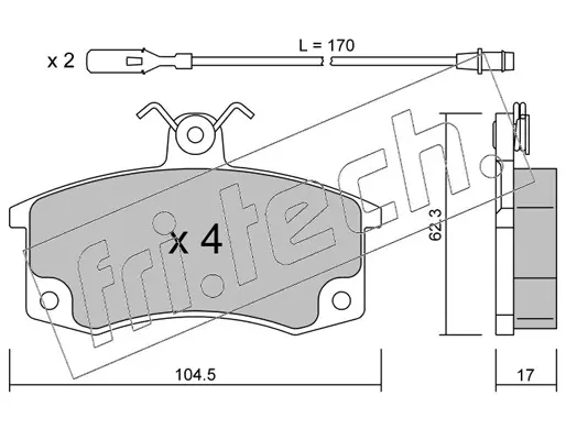 комплект спирачно феродо, дискови спирачки fri.tech.           