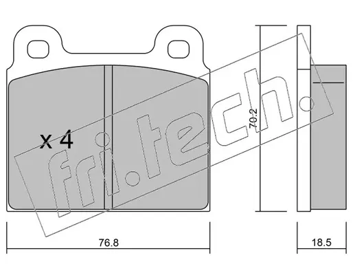 комплект спирачно феродо, дискови спирачки fri.tech.           