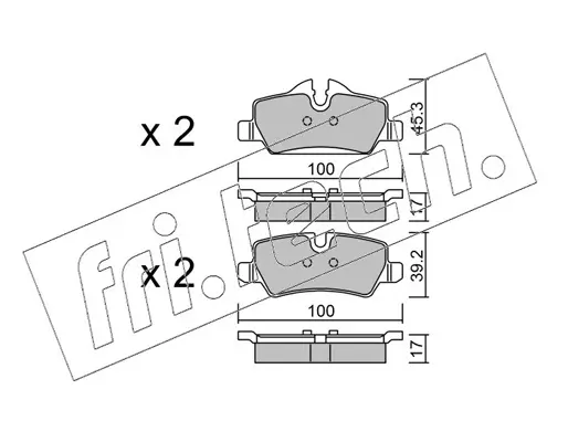 комплект спирачно феродо, дискови спирачки fri.tech.           