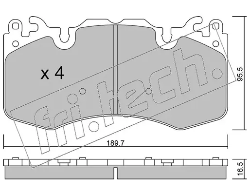 комплект спирачно феродо, дискови спирачки fri.tech.           