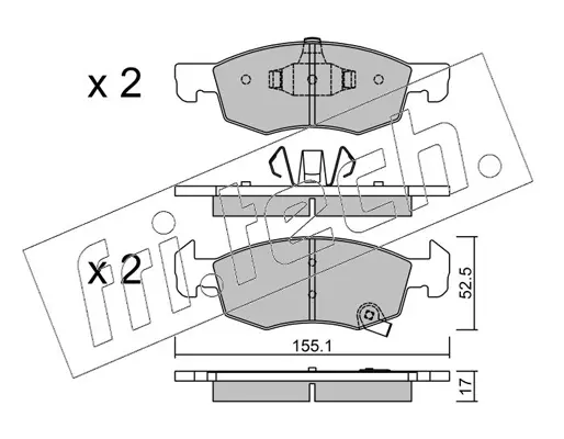 комплект спирачно феродо, дискови спирачки fri.tech.           