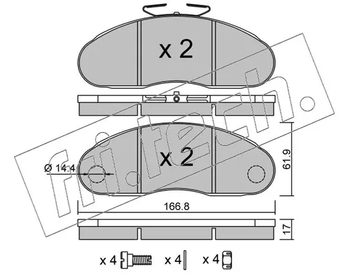 комплект спирачно феродо, дискови спирачки fri.tech.           