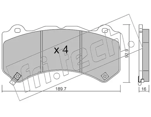комплект спирачно феродо, дискови спирачки fri.tech.           