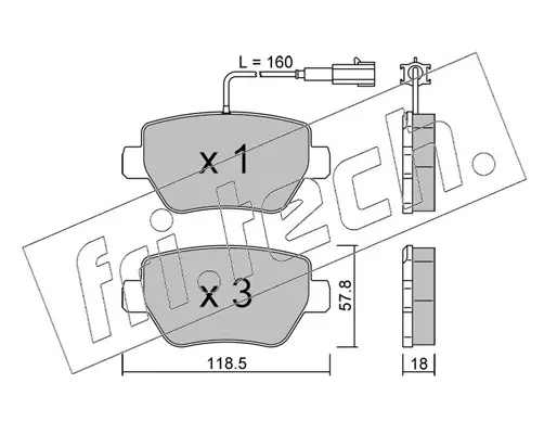 комплект спирачно феродо, дискови спирачки fri.tech.           