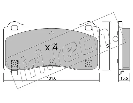 комплект спирачно феродо, дискови спирачки fri.tech.           