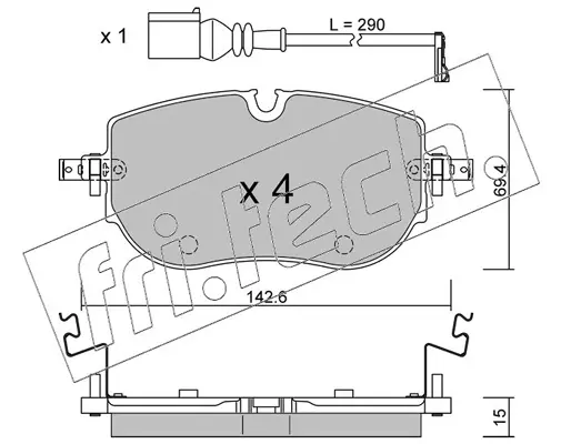 комплект спирачно феродо, дискови спирачки fri.tech.           