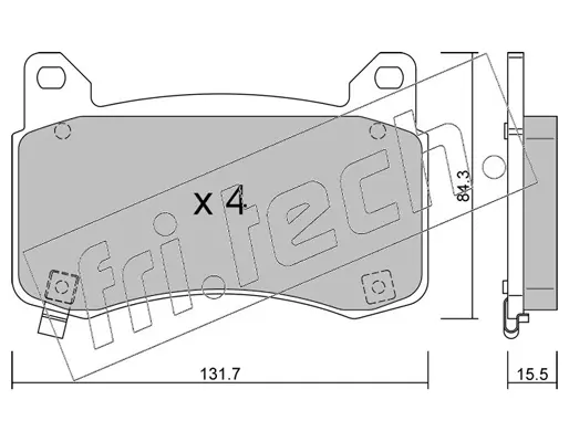 комплект спирачно феродо, дискови спирачки fri.tech.           