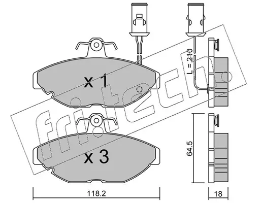 комплект спирачно феродо, дискови спирачки fri.tech.           