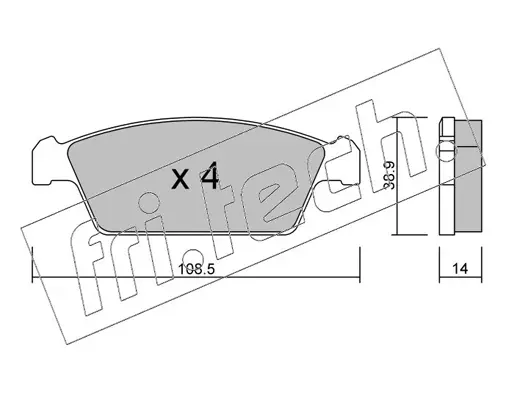 комплект спирачно феродо, дискови спирачки fri.tech.           